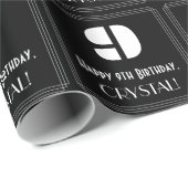 第9誕生日:アールデコインスパイアルック「9」 &ネーム ラッピングペーパー (ロールコーナー)