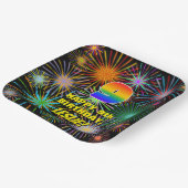 第9誕生日:カラフルおもしろい祝賀花火 ペーパープレート (傾斜あり)