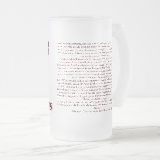 第9軍隊のBullスペインのな勝ち誇ったローマガラス フロストグラスビールジョッキ (正面右)