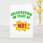 第90おもしろい回誕生日プレゼント カード (黄色い花)