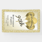 第90クールな数パターンを-金ゴールドか白歓迎して下さい 横断幕 (横)