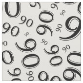 第90クールな数パターン白黒90 ファブリック (クローズアップ)