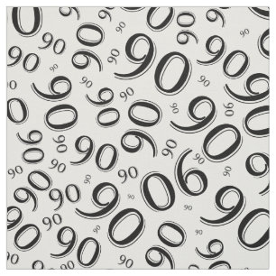 第90クールな数パターン白黒90 ファブリック