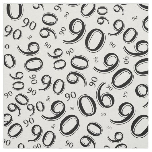 第90クールな数パターン白黒90 ファブリック (見本)