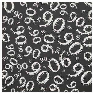 第90クールな数パターン白黒90 ファブリック