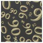 第90クールな数パターン黒および金ゴールド90 ファブリック (クローズアップ)