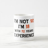 第90クールな誕生日のデザイン コーヒーマグカップ (中央)