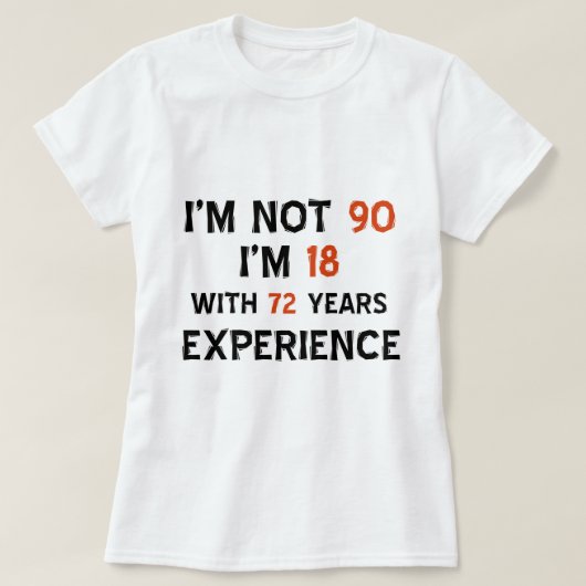 第90クールな誕生日のデザイン Tシャツ (デザイン正面)