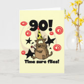 第90タイムフライ誕生日 カード (黄色い花)