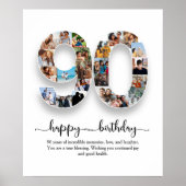 第90パーソナライズされた回誕生日コラージュのポスター ポスター (正面)