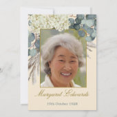 第90フローラニュートラルエレガントクリームフォト誕生日 招待状 (裏面)