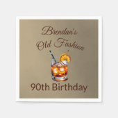 第90回カクテル男性オールドファッション誕生日 スタンダードカクテルナプキン (正面)