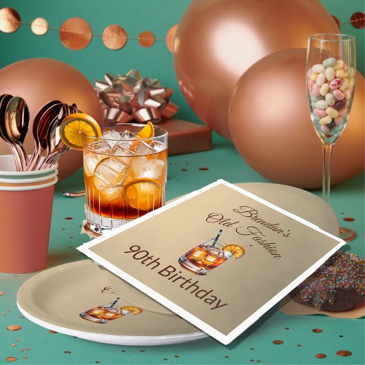 第90回カクテル男性オールドファッション誕生日 スタンダードカクテルナプキン