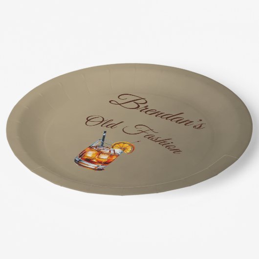 第90回カクテル男性オールドファッション誕生日 ペーパープレート (アングル)