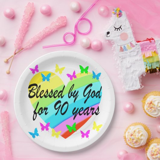 第90回キリスト教誕生日祈りの言葉デザイン ペーパープレート (パーティー)