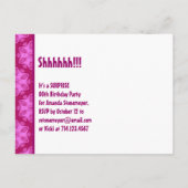 第90回サプライズ誕生日パーティーピンクパターンテンプレート インビテーションポストカード (裏面)