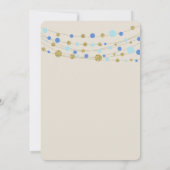 第90回バースデーパーティーの招待状、ブルーと金ゴールド 招待状 (裏面)