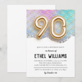 第90回バースデーパーティーへの招待 招待状 (正面/裏面)