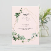 第90回バースデーパーティーエレガントの紅葉シャンパンピンク 招待状 (スタンド正面)