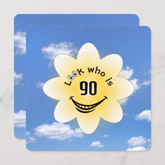 第90回バースデーパーティーサマーサンシャイン 招待状 (正面/裏面)