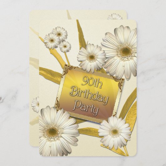 第90回バースデーパーティーデイジー 招待状 (正面/裏面)