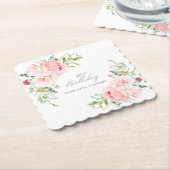 第90回バースデーパーティーピンクフローラカスタム ペーパーコースター (アングル)