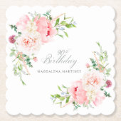 第90回バースデーパーティーピンクフローラカスタム ペーパーコースター (正面)