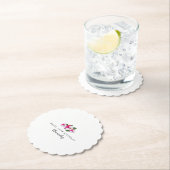 第90回バースデーパーティーマゼンタピンクホワイトカスタム ペーパーコースター (インサイチュ)