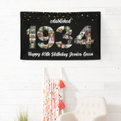 第90回バースデーパーティー写真コラージュ設立1934 横断幕 (インサイチュ)