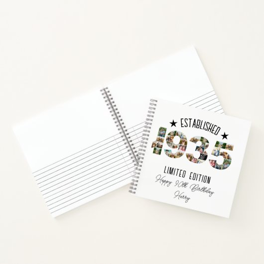 第90回バースデーパーティー写真コラージュ設立1935 ノートブック (内部)