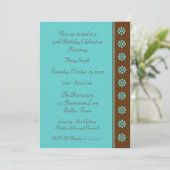 第90回バースデーパーティー招待状アクアとブラウン 招待状 (スタンド正面)