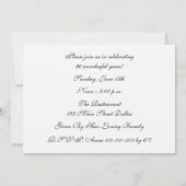 第90回バースデーパーティー招待豪華なフローラ 招待状 (裏面)