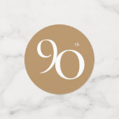 第90回バースデーパーティー書道ホワイト金ゴールド エレガント コンフェッティ (スモール正面)