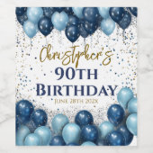 第90回バースデーパーティー海軍バルーン ワインラベル (シングルラベル)