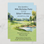 第90回バースデーパーティー男子ゴルフテーマパーティー 招待状 (正面/裏面)