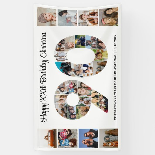 第90回バースデーパーティー第90回フォトコラージュ 横断幕 (縦)