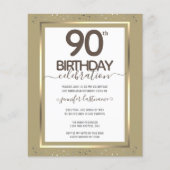 第90回バースデーパーティー金ゴールド紙シート (正面)