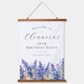 第90回バースデーパーティー7月誕生フラワーウェルカム 吊り下げ型タペストリー (正面)