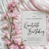 第90回バースデーパーティー | 白黒タイポグラフィ 招待状