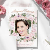 第90回フローラピンク金ゴールドエレガントフォト誕生日 招待状