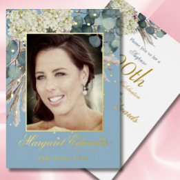 第90回フローラブルーエレガントフォト誕生日 箔招待状