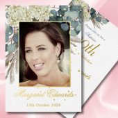 第90回フローラブルーエレガントフォト誕生日 箔招待状