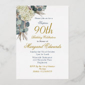 第90回フローラブルーエレガントフォト誕生日 箔招待状 (裏面)