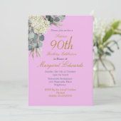 第90回フローラモダンパープルエレガントフォト誕生日 招待状 (スタンド正面)