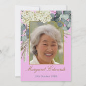 第90回フローラモダンパープルエレガントフォト誕生日 招待状 (裏面)