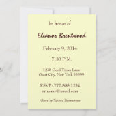 第90回誕生パーティーの洗練された金ゴールドバラ 招待状 (裏面)