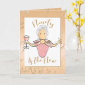 第90回誕生日カードで素晴らしいグリッター おもしろい カード (黄色い花)