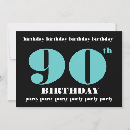 第90回誕生日パーティーの招待テンプレート 招待状 (正面)