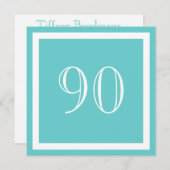 第90回誕生日パーティーの招待 – アクア 招待状 (正面/裏面)