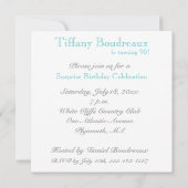 第90回誕生日パーティーの招待 – アクア 招待状 (裏面)